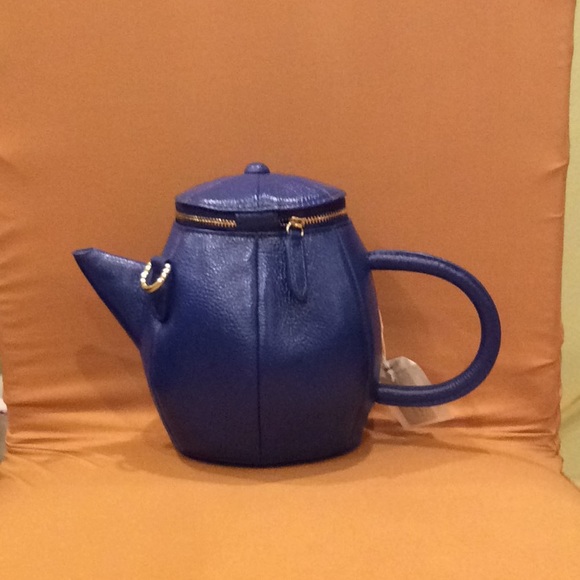 Teapot Purse, Blue Leather - Picture 3 of 4